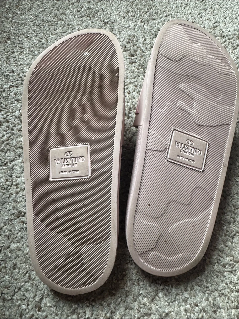 Valentino Pale Pink Slide Sandals with Pink Logo